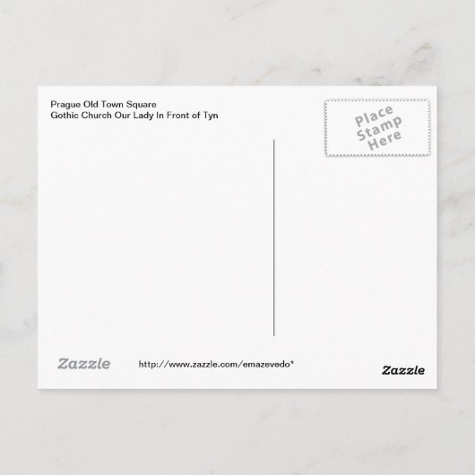 Prague Briefkaart (Achterkant)