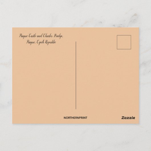 Prague Castle Charles Bridge Tsjechië Design Briefkaart (Achterkant)