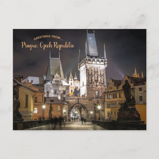 Prague Castle Charles Bridge Tsjechië Design Briefkaart (Voorkant)