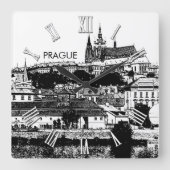 Prague Castle Drawing, St. Vitus Cathedral, Tsjech Vierkante Klok (Voorkant)