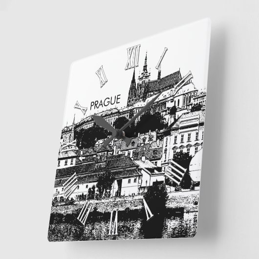 Prague Castle Drawing, St. Vitus Cathedral, Tsjech Vierkante Klok (Hoek)