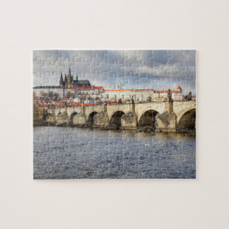 Prague Castle en Charles Bridge souvenir foto Legpuzzel