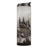 Prague Castle met Saint-Vituskathedraal in het Tsj Thermosbeker (Gedraaid links)
