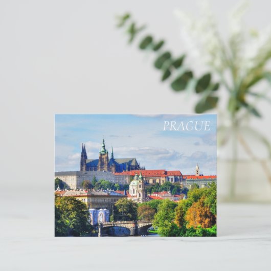 Prague castle panorama briefkaart (Staand voorkant)