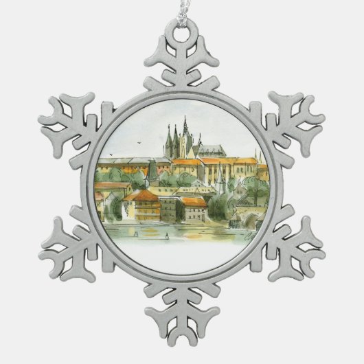 Prague Castle Pewter Ornament (Voorkant)