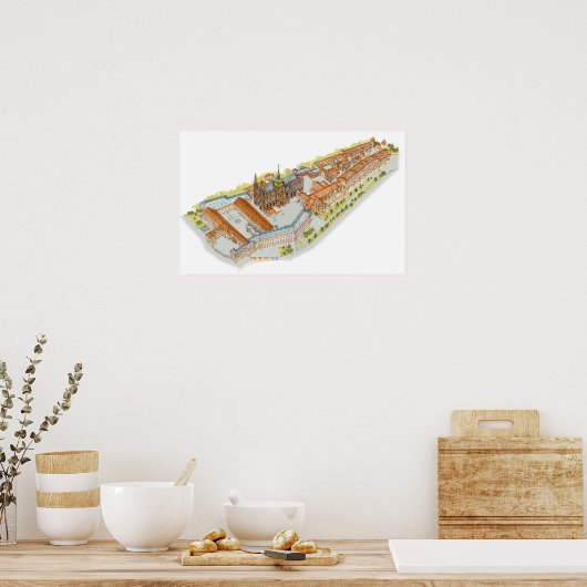 Prague Castle. Praag Tsjechië Poster (Keuken)