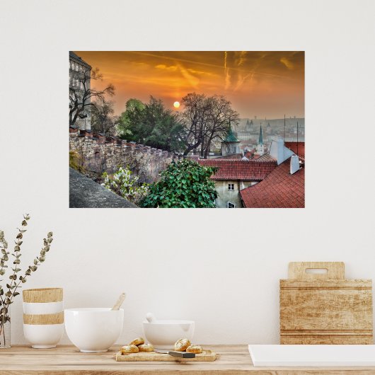 Prague Castle Stairs Morning Poster (Keuken)