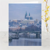 Prague Castle Winter Wonderland Kaart (Gele Bloem)