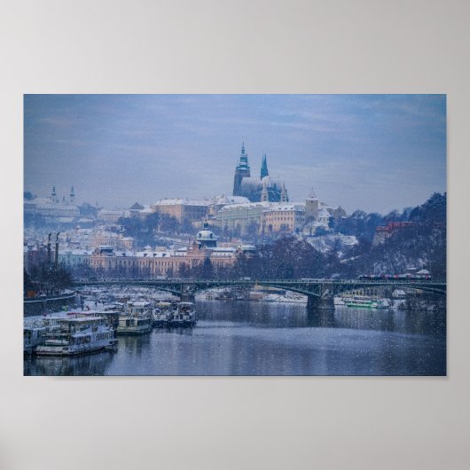 Prague Castle Winter Wonderland Poster (Voorkant)