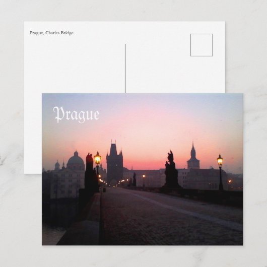 Prague Charles Bridge Briefkaart (Voorkant / Achterkant)