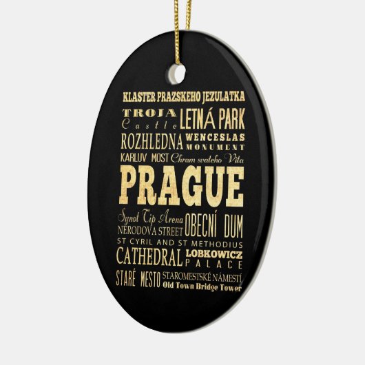 Prague City of Czech Republic Typography Art Keramisch Ornament (Links)