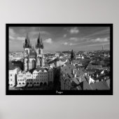 Prague Cityscape (B&W) Poster (Voorkant)