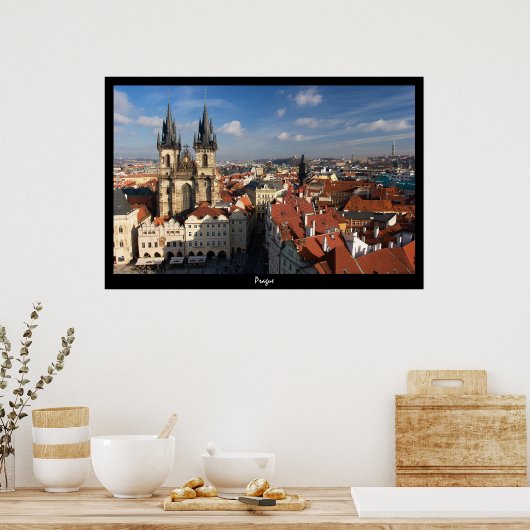 Prague Cityscape Poster (Keuken)