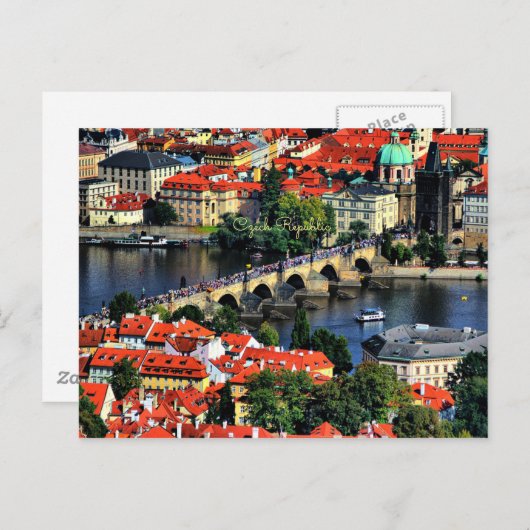 Prague Cityscape, Tsjechië Briefkaart (Voorkant / Achterkant)