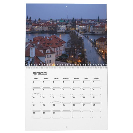 Prague-Czech Republic Calendar Kalender (Mar 2026)