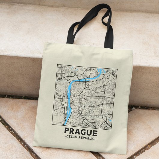 Prague, Czech Republic City Map Tote Bag