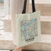 Prague, Czech Republic City Map Tote Bag