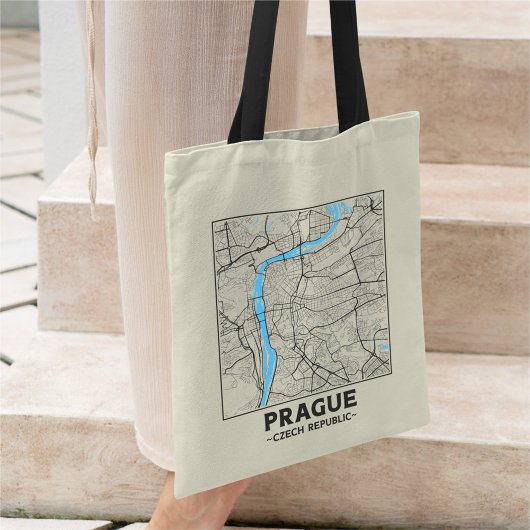 Prague, Czech Republic City Map Tote Bag