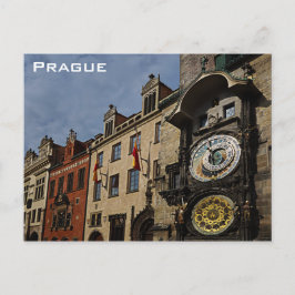 Prague Czech Republic Clock Travel Photo Briefkaart