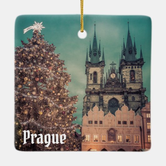 Prague Czech Republic Old Town Keramisch Ornament (Achterkant)