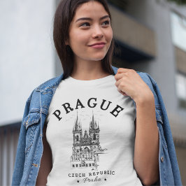 Prague Czech Republic Vintage Landscape T-shirt