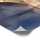 Prague Czech Republic Watercolor Panorama View Poster (Hoek)