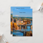 Prague Czechia Bridges Kaart (Voorkant / Achterkant in situ)
