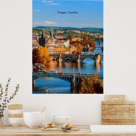 Prague Czechia Bridges Poster (Keuken)
