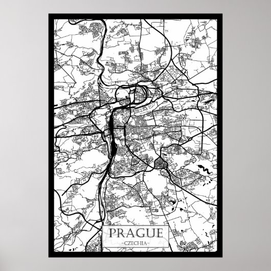 Prague Czechia City Map Poster (Voorkant)