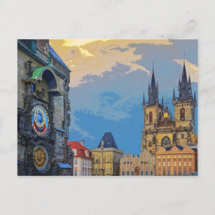 Prague Ewn Astronomical Clock Architecture Co. Briefkaart