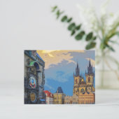 Prague Ewn Astronomical Clock Architecture Co. Briefkaart (Staand voorkant)