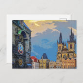 Prague Ewn Astronomical Clock Architecture Co. Briefkaart (Voorkant / Achterkant)