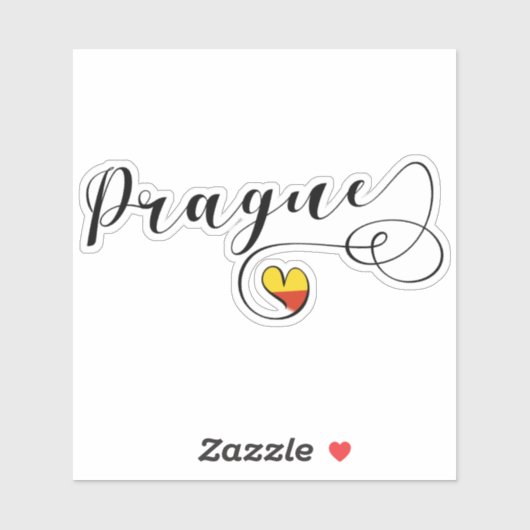 Prague Heart Flag Sticker (Vel)