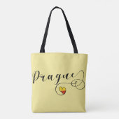Prague Heart Grocery Bag, Tsjechië Tote Bag (Achterkant)