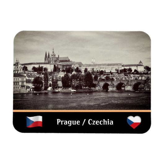 Prague, Hradcany & Charles Bridge /Czechia Magneet (Horizontaal)