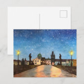 Prague in snow feestdagenkaart (Voorkant / Achterkant)