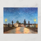 Prague in snow feestdagenkaart (Voorkant)