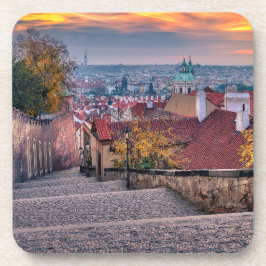 Prague in the Morning Hard Plastic Coaster Bier Onderzetter