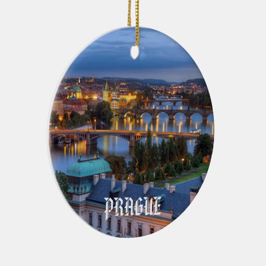 Prague kerstversiering keramisch ornament (Rechts)