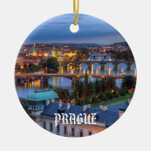 Prague kerstversiering keramisch ornament (Voorkant)