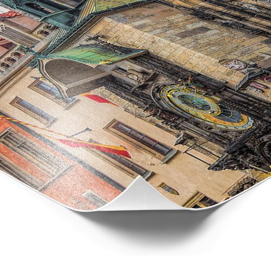 Prague Old Town Hall Tsjechië Foto Afdruk (Hoek)