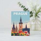 Prague Old Town Square Travel Art Briefkaart (Staand voorkant)