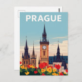 Prague Old Town Square Travel Art Briefkaart (Voorkant / Achterkant)