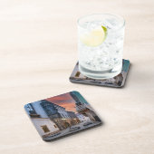 Prague Old Town Street Hard Plastic Coaster Bier Onderzetter (Rechterzijde)