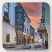 Prague Old Town Street Hard Plastic Coaster Bier Onderzetter (Voorkant)