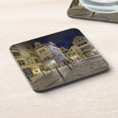 Prague Old Town Street Night Hard Plastic Coaster Bier Onderzetter (Linkerzijde)