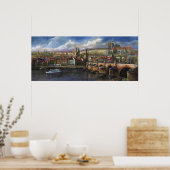 Prague Panorama Charles Bridge Prague Castle Poster (Keuken)