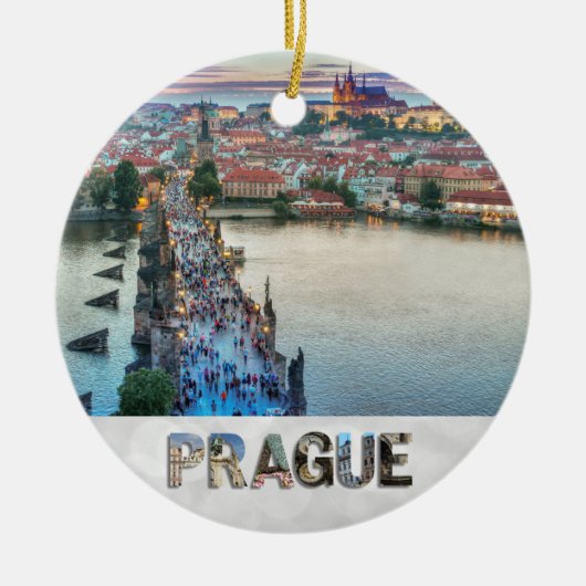Prague Praha Tsjechië Charles Bridge Foto Keramisch Ornament (Voorkant)