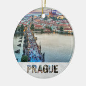 Prague Praha Tsjechië Charles Bridge Foto Keramisch Ornament (Links)