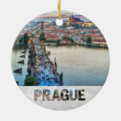 Prague Praha Tsjechië Charles Bridge Foto Keramisch Ornament (Achterkant)